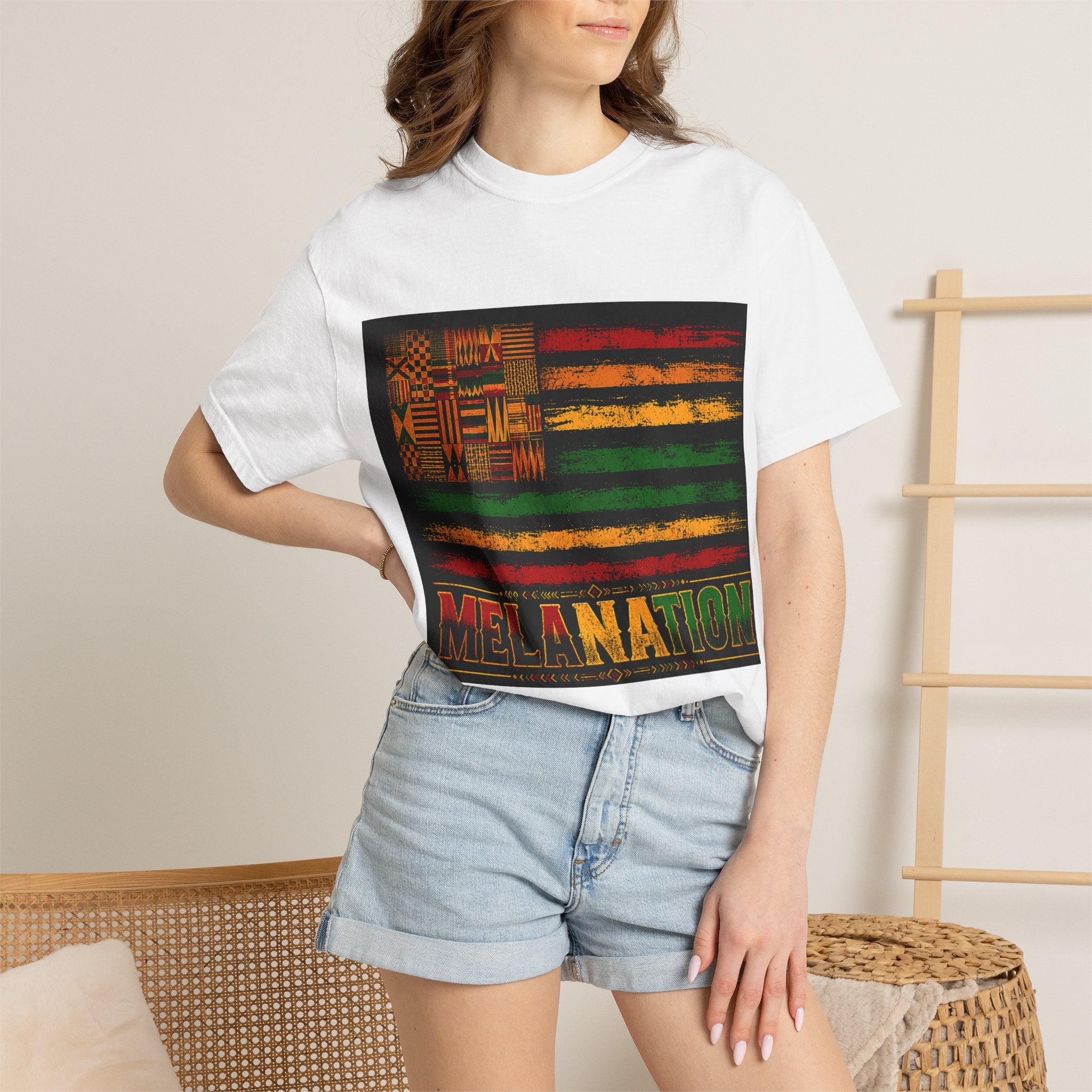 Melanation Flag Graphic T-Shirt — Afrocentric Pan-African Pride Tee