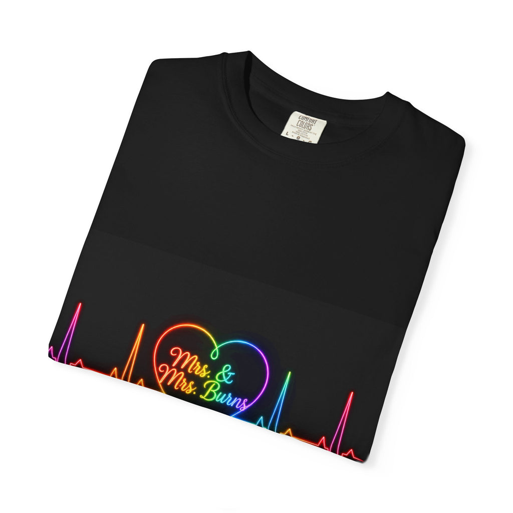 Mr. & Mrs. Beat Rainbow Skyline T-Shirt — Love Lives Loud LGBTQ Pride Tee