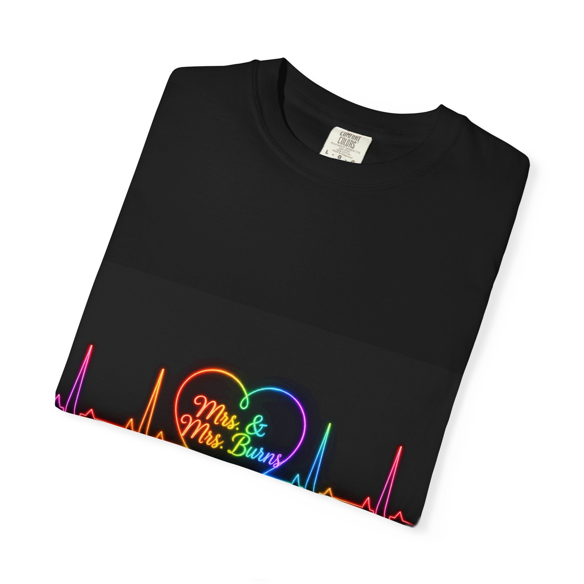 Mr. & Mrs. Beat Rainbow Skyline T-Shirt — Love Lives Loud LGBTQ Pride Tee