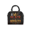 Black Is Royalty Shoulder Handbag — Crown Graphic Statement Purse