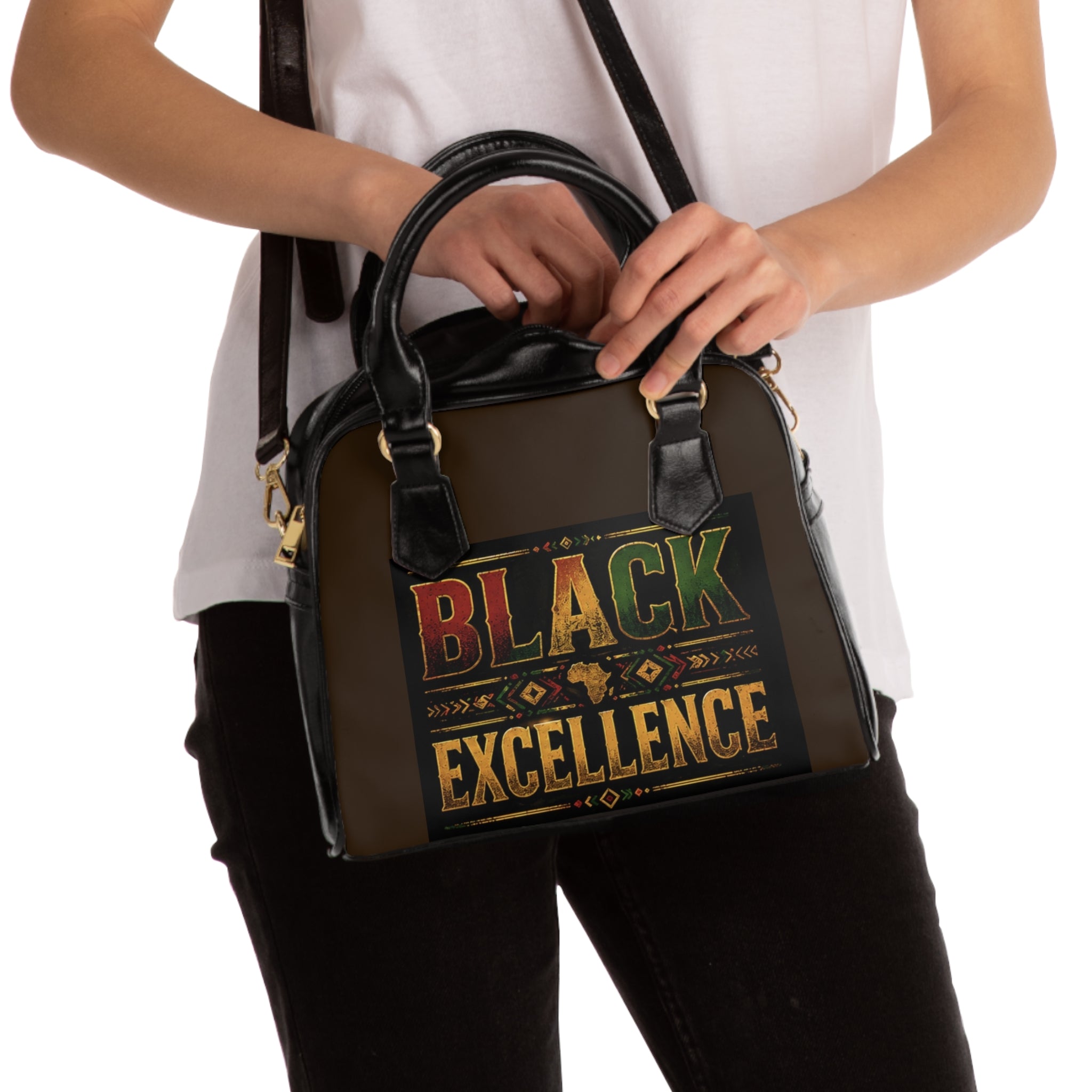 Black Excellence Shoulder Handbag — Pan-African Inspirational Fashion Purse