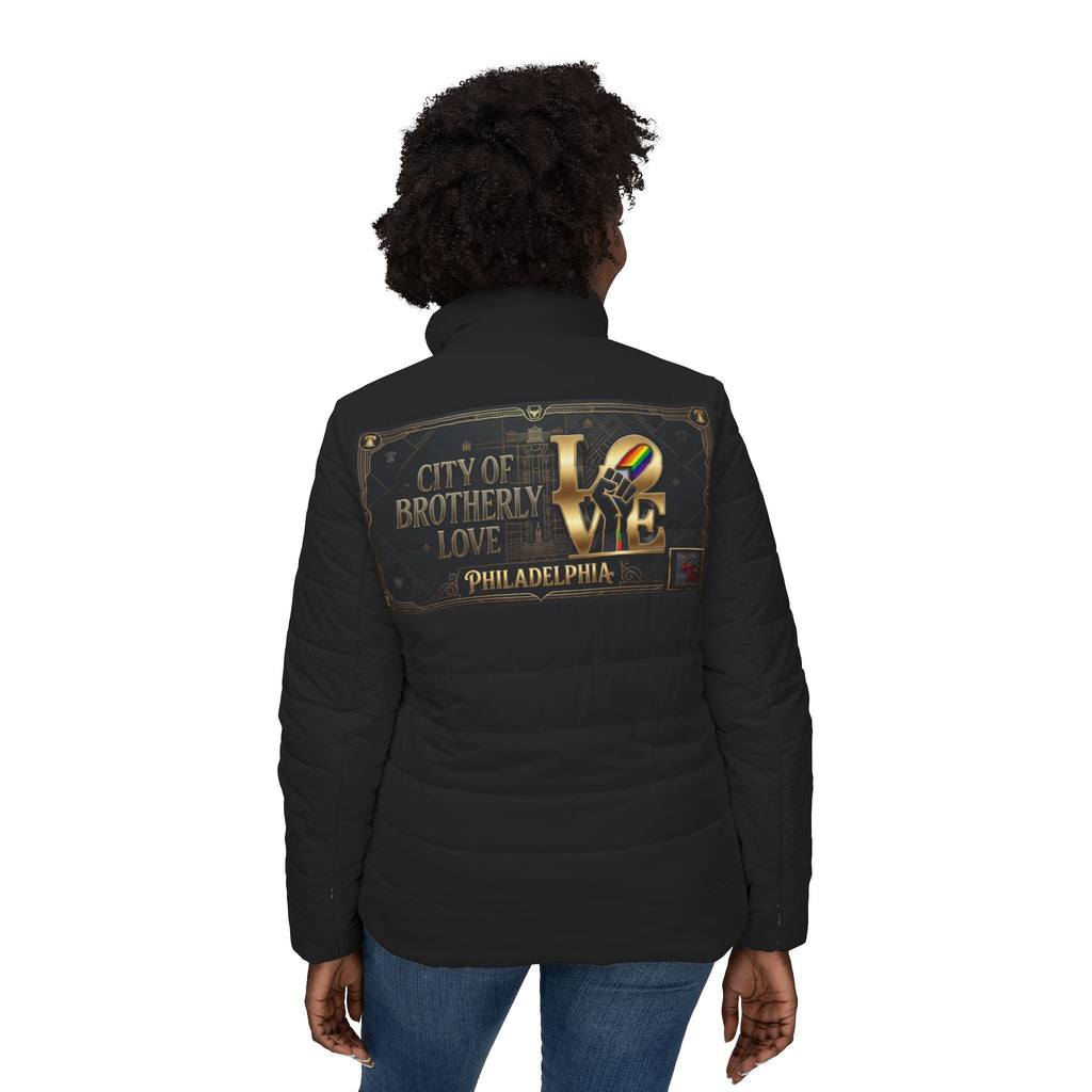 LOVE Philadelphia Women’s Puffer Jacket – City of Brotherly Love Insulated Coat