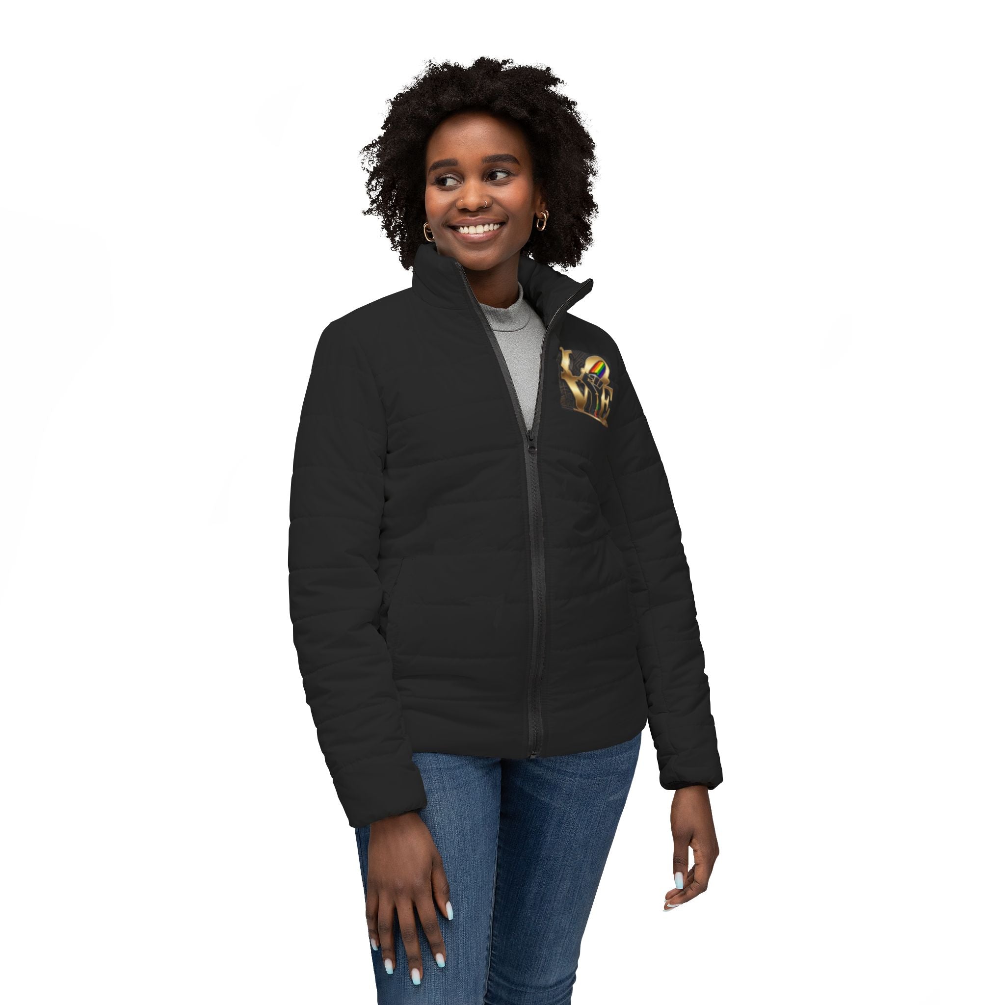LOVE Philadelphia Women’s Puffer Jacket – City of Brotherly Love Insulated Coat