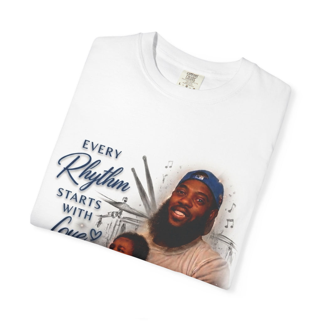 Dad’s Greatest Beat T‑Shirt — "Every Rhythm Starts With Love" First Father’s Day 2026