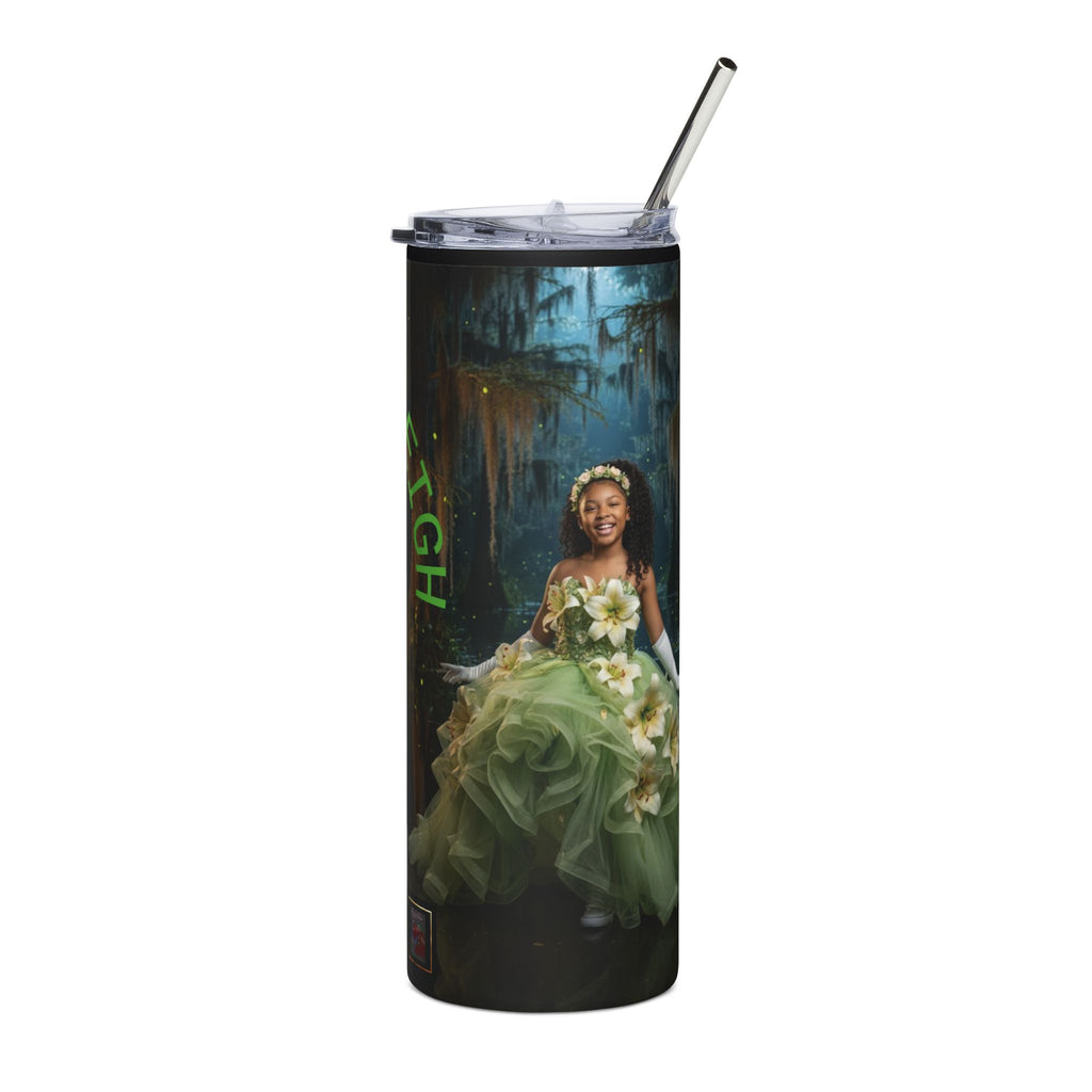 20oz Stainless Steel Tumbler — Personalized 'Kyleigh' Princess Floral Design, Inspirational Quote